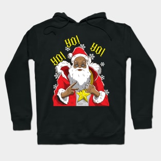 Black African American Santa Claus Yo Yo Yo Christmas Hoodie